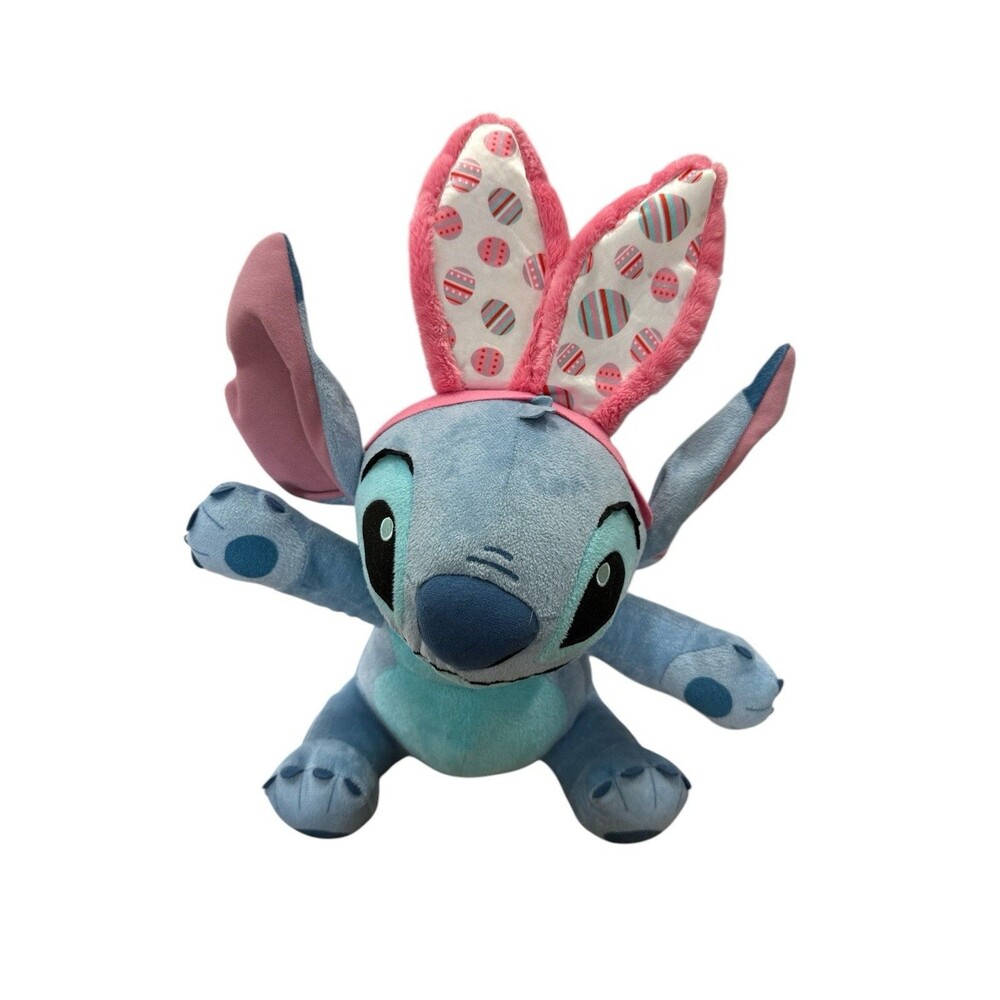 Disney Stitch Plush Easter Pink Egg Design Bunny Ears Retired Rare  HTF 15”